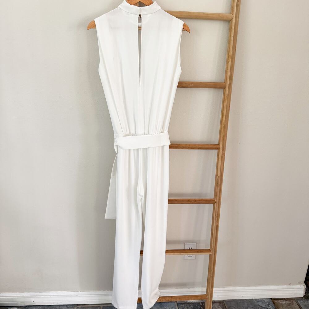 Amanda Uprichard X Revolve Fabienne Ivory White Sleeveles Tie Waist Jumpsuit S - Picture 6 of 12